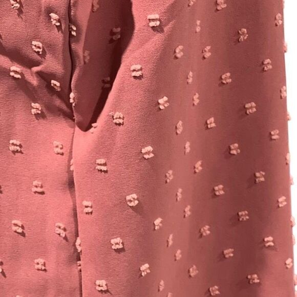 Emery Rose Halter Neck Swiss Dot Frill Trim Blouse Size 1X 14 Sleeveless Pink - Picture 9 of 12